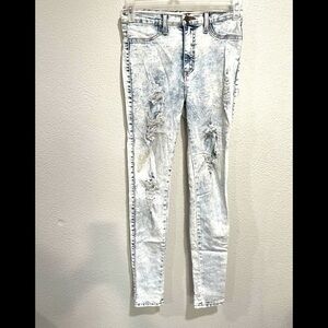 VIBRANT MIU Acid wash destroyed skinny jeans -5